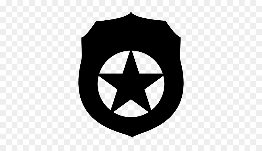 Escudo Com Estrela，Preto PNG