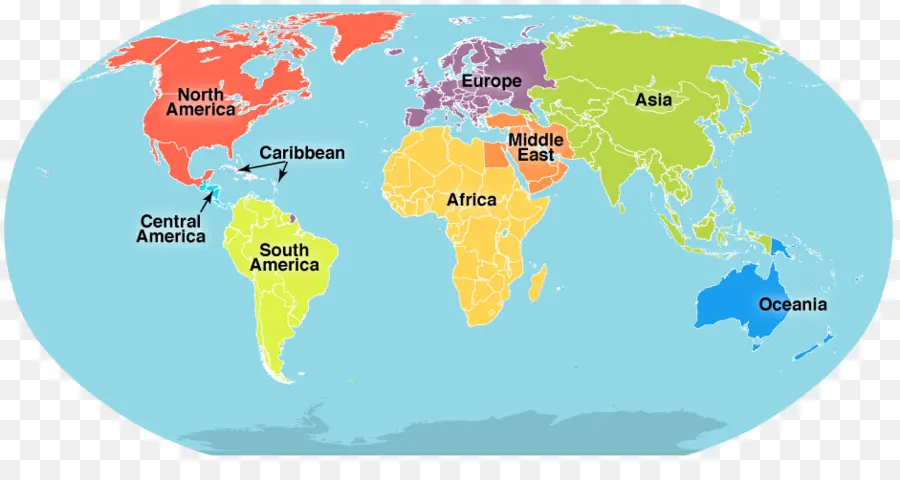 Mapa Mundial，Continentes PNG