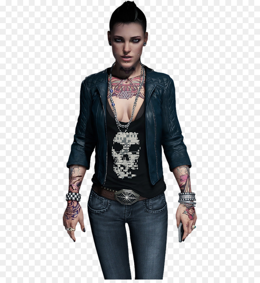 Mulher Tatuada，Jaqueta De Couro PNG