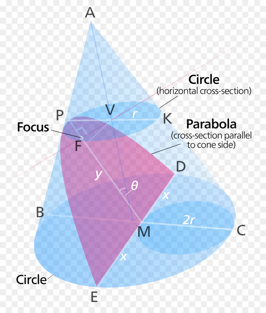 Parábola，Seção Cônica PNG