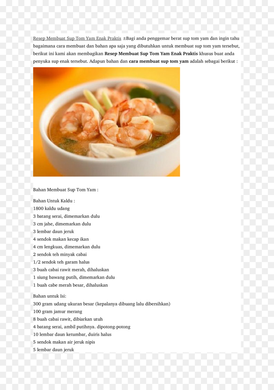 Tom Yum，Prato PNG