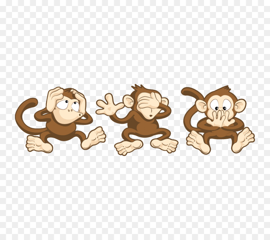 Desenho De Leão, Macaco, Desenho Animado, Animação, Três Macacos Sábios,  Dedo, Mão, Sorriso, desenho animado, animação, desenhando png