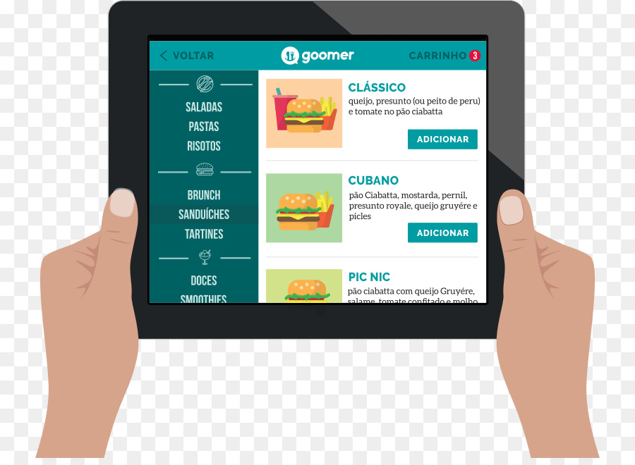 Menu Do Tablet，Mãos PNG