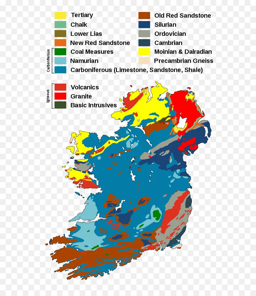 Mapa Geológico Da Irlanda，Geologia PNG