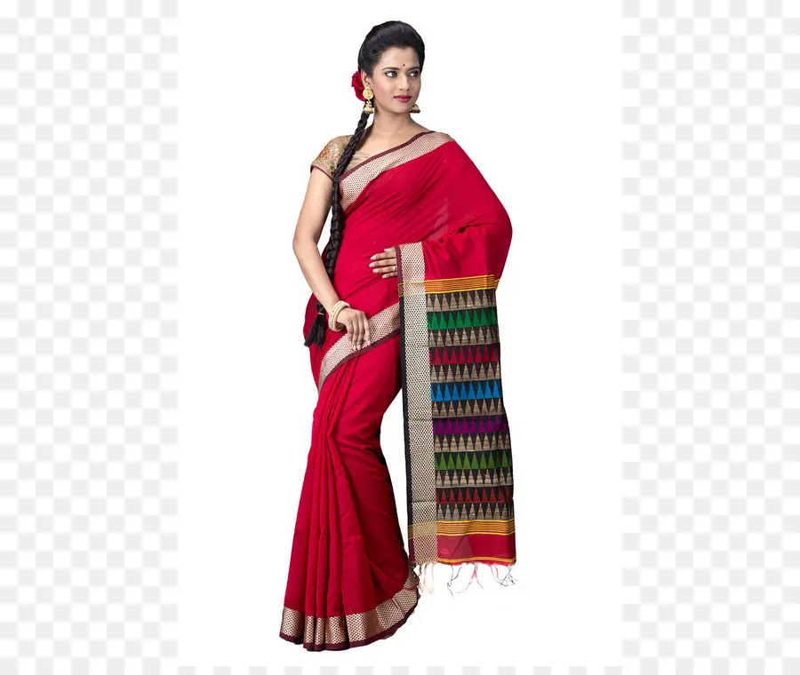 Mulher Em Saree Vermelho，Tradicional PNG