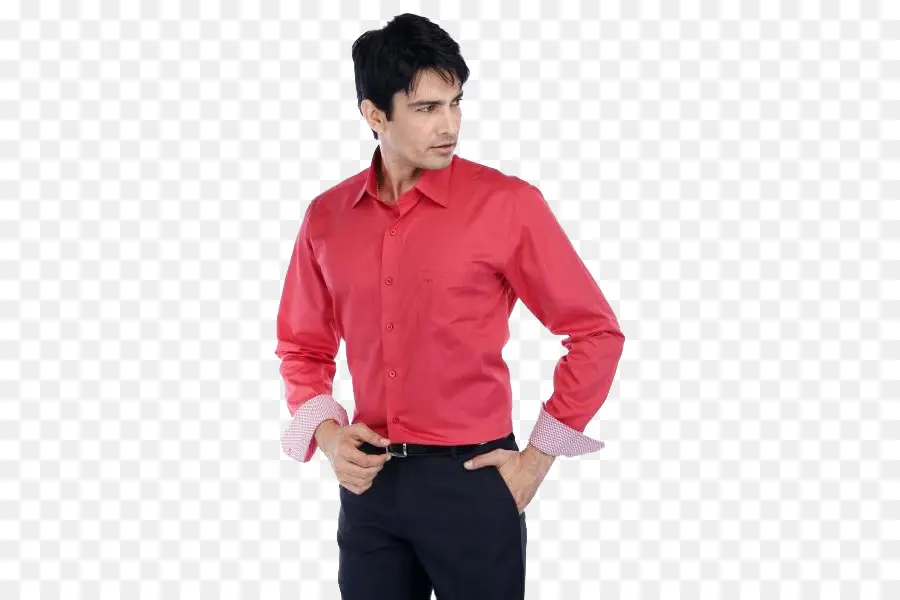 Homem De Camisa Vermelha，Formal PNG