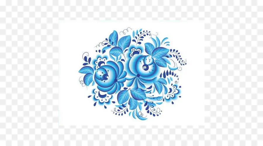 Desenho Floral Azul，Flores PNG