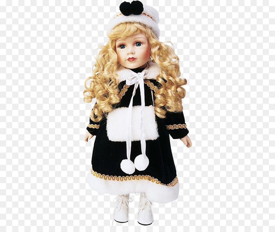 Boneca Loira Em Roupa De Inverno，Brinquedo PNG