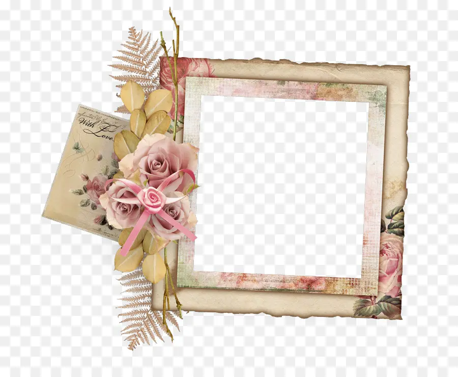 Moldura Vintage，Rosas PNG