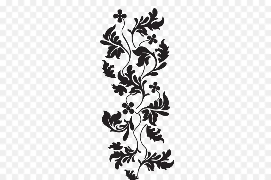 Desenho Floral，Preto PNG