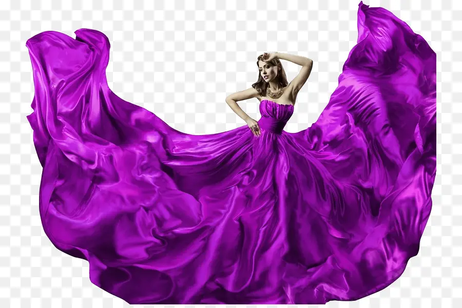 Vestido Roxo，Moda PNG