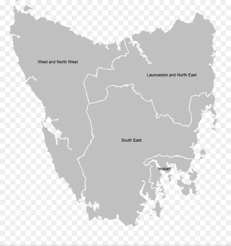 A Tasmânia，Mapa PNG