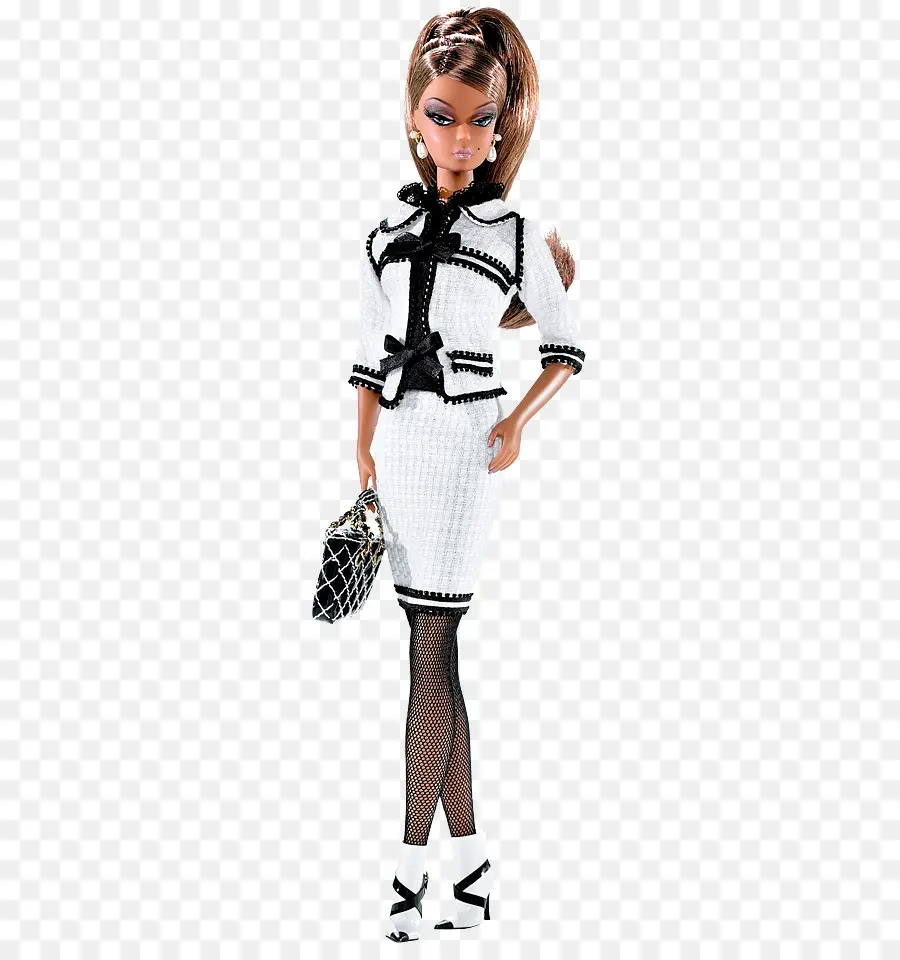 Boneca Barbie Com Roupa Branca，Moda PNG