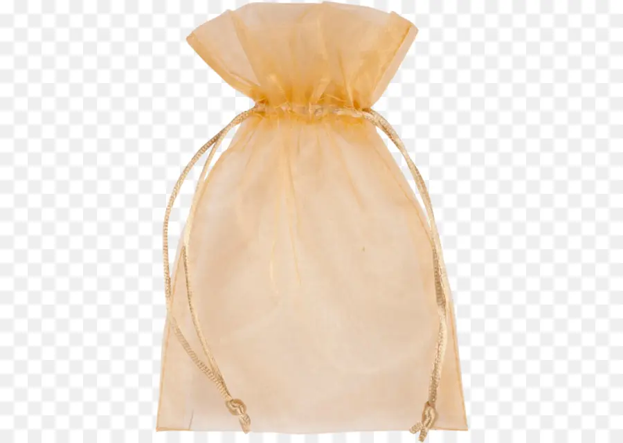 Bolsa Com Cordão Dourado，Organza PNG