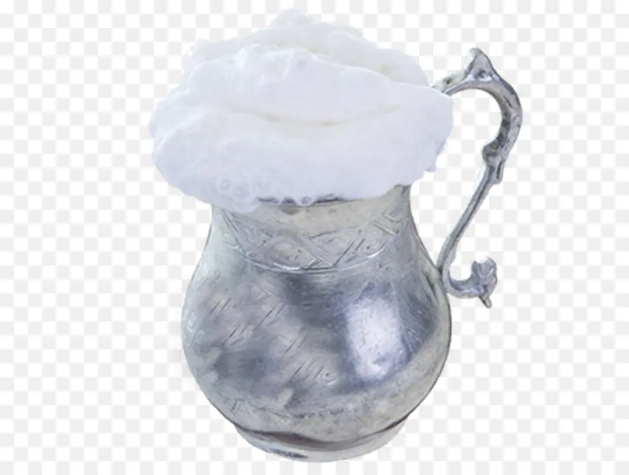 Jarro Prateado Com Espuma，Bebida PNG