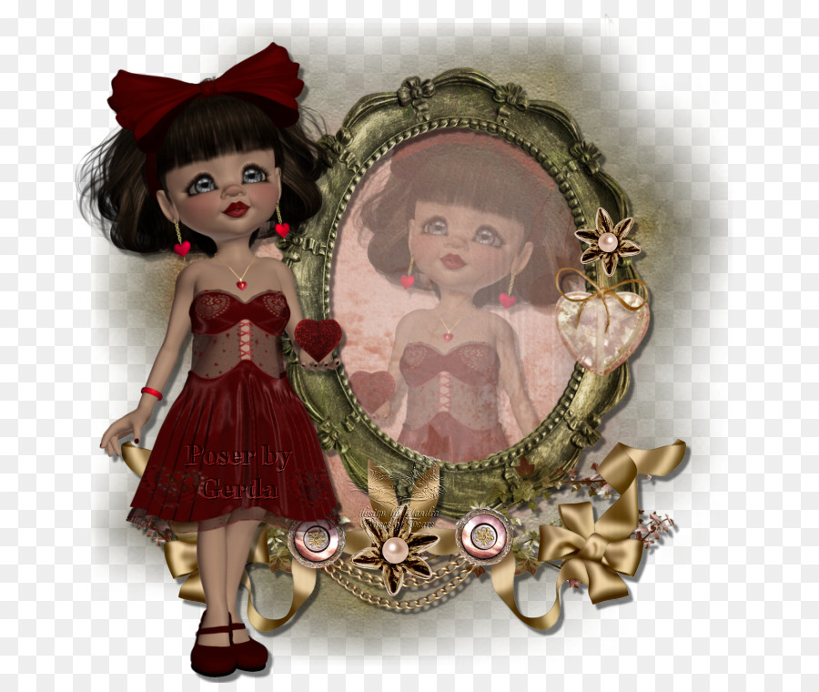 Boneca Fofa，Vestido Vermelho PNG