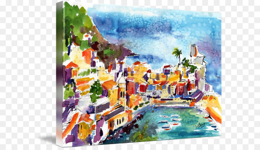 Vernazza，Pintura Em Aquarela PNG