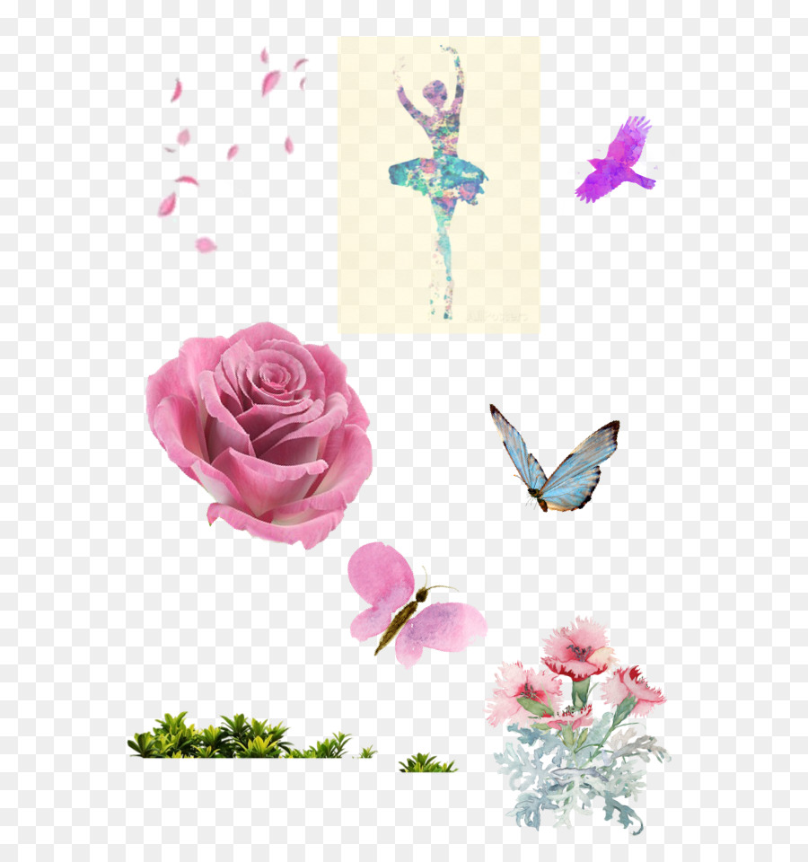 Design Floral，Ballet Dancer PNG