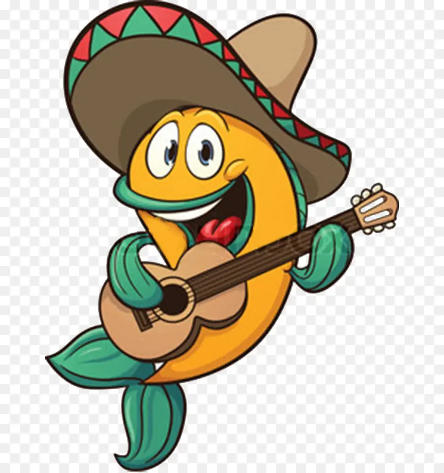 Peixe Com Guitarra，Sombrero PNG