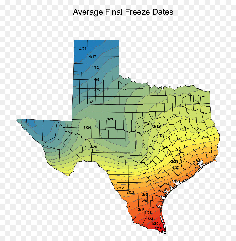 Mapa De Datas Congeladas，Texas PNG