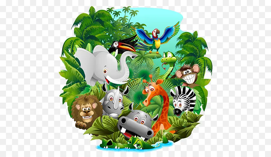 Animais Da Selva，Desenho Animado PNG