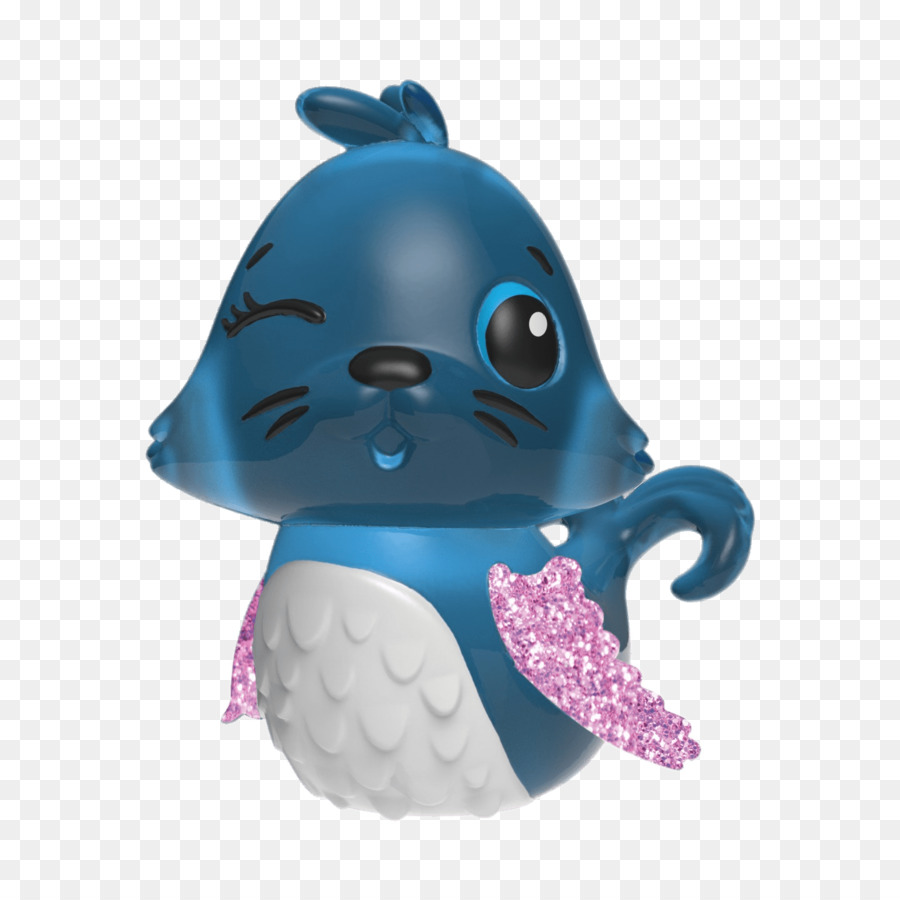 Personagem Azul Fofo，Chifres Rosa PNG