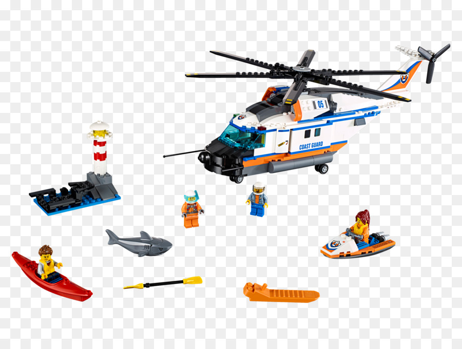 Lego 60166 Cidade Reforçada Helicóptero De Resgate，Lego PNG