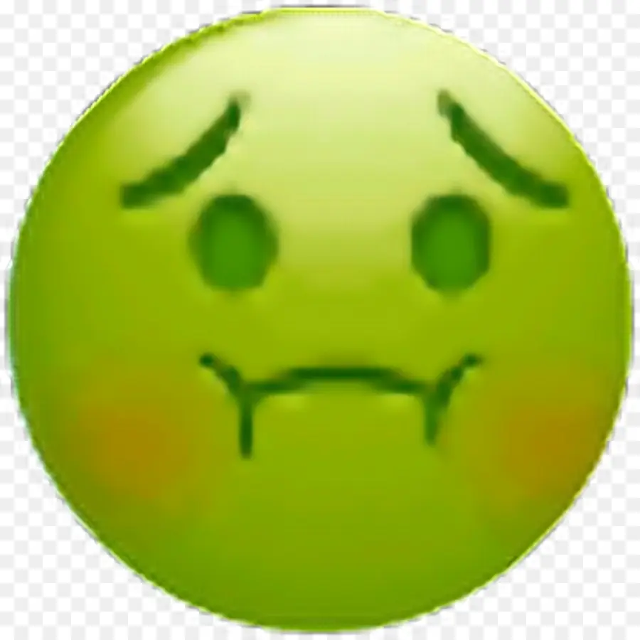 Emoji Doente，Verde PNG