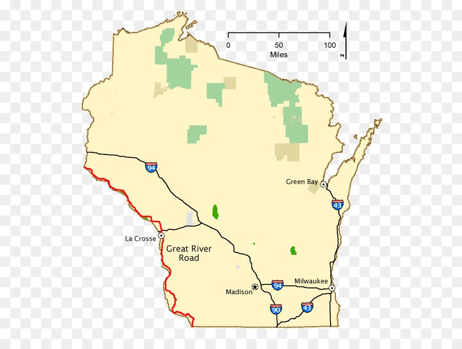 Wisconsin，Mapa PNG