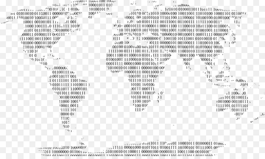 Mapa Mundial Binário，Digital PNG