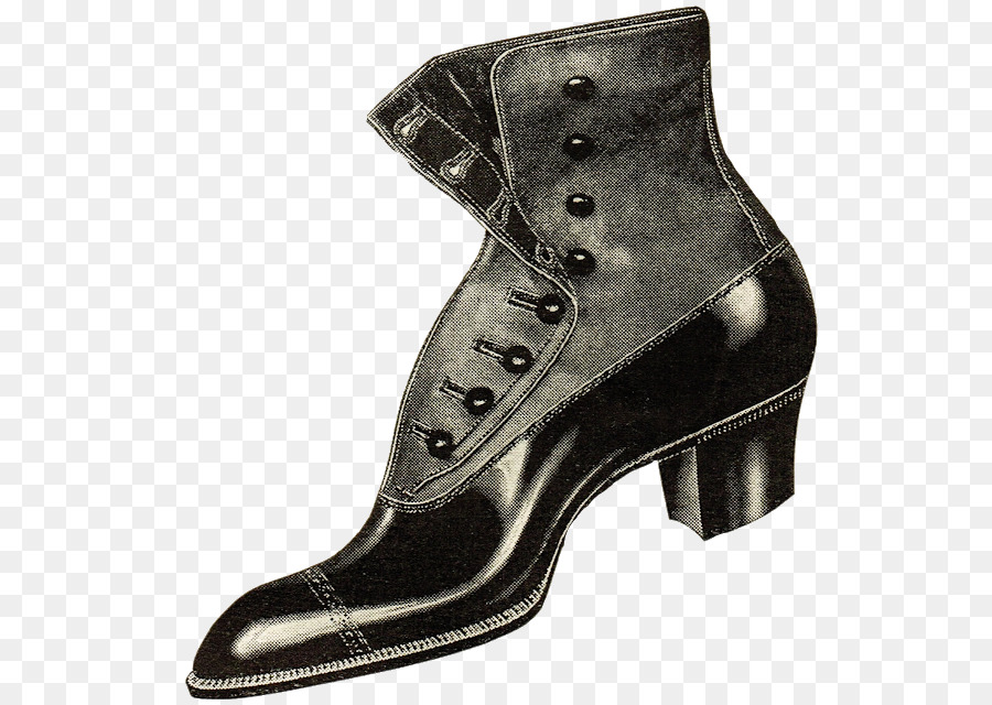 Bota Vitoriana Preta，Vintage PNG