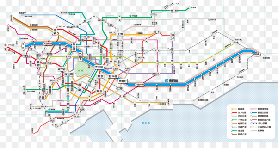 Metro De Tóquio Tōzai Linha，振替輸送 PNG