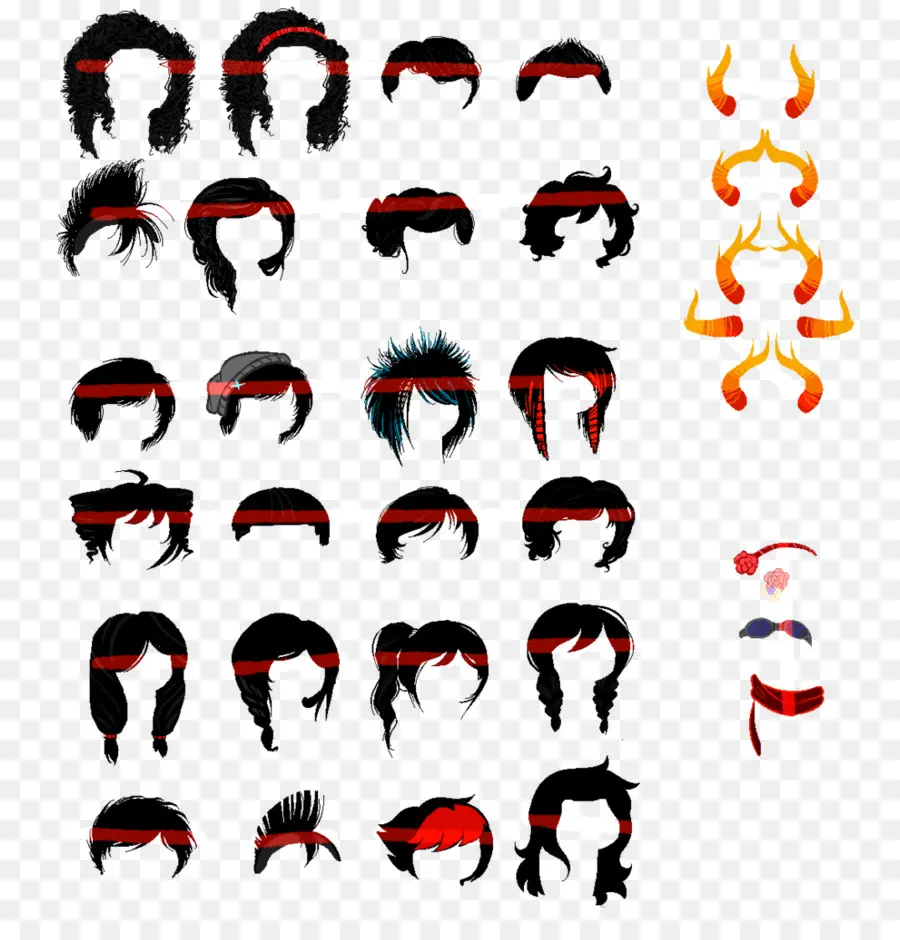 Estilos De Cabelo E Bigode，Penteados PNG