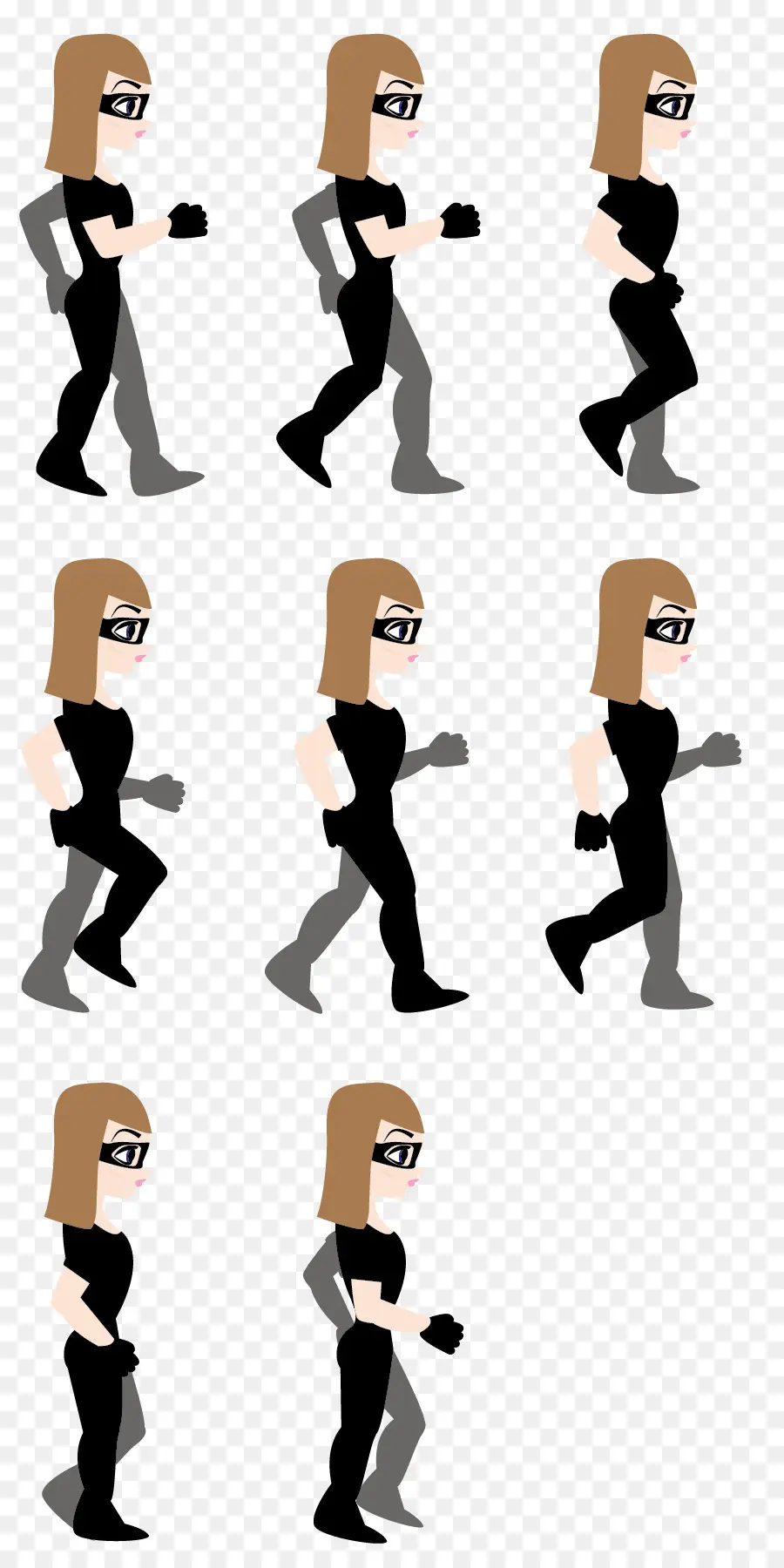 Personagem Andando，Roupa Preta PNG