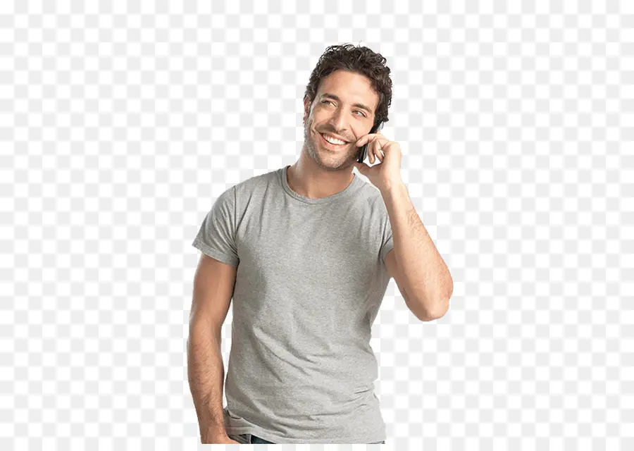 Homem No Telefone，Sorriso PNG