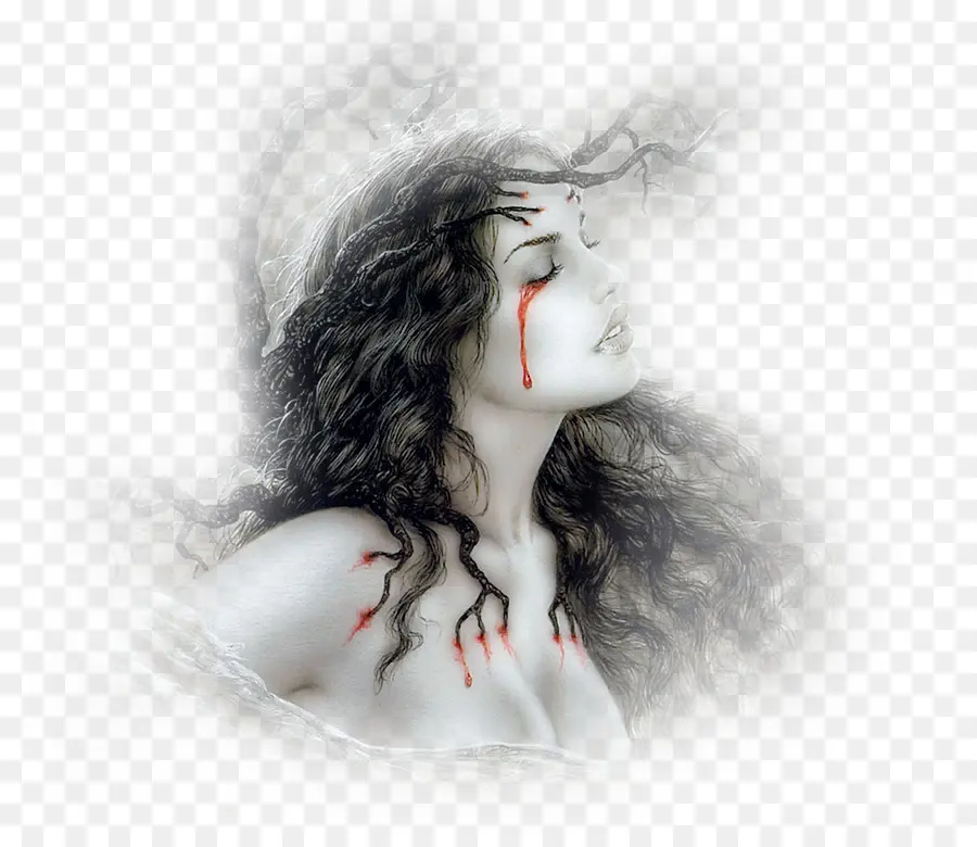 Mulher Com Lágrimas De Sangue，Gótico PNG