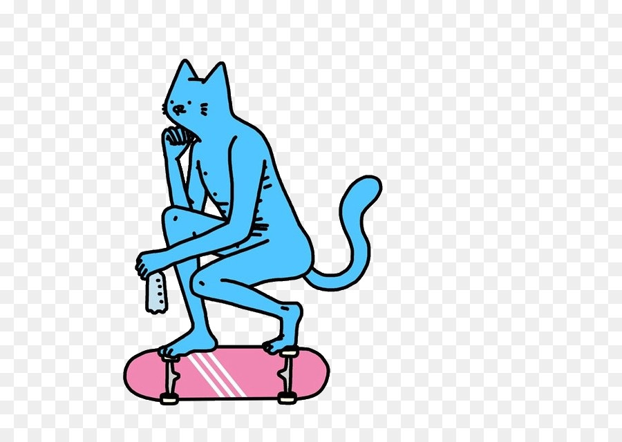 Adesivo，Skate Gato PNG