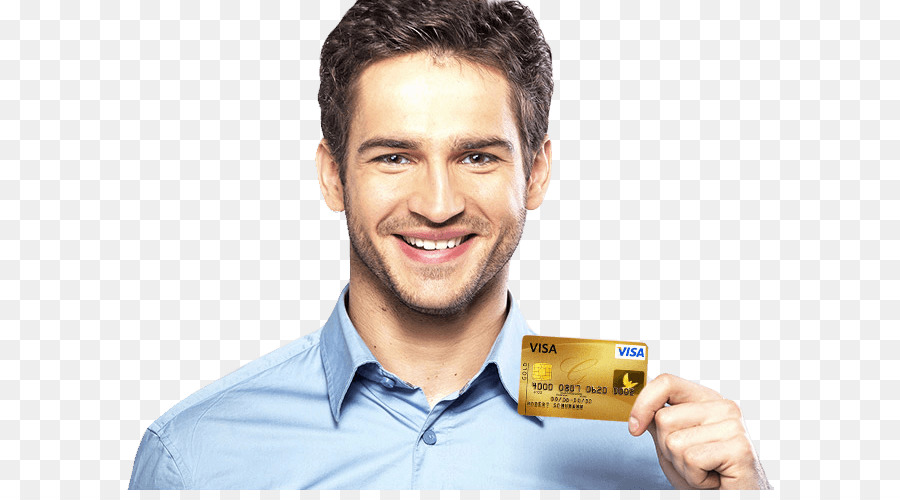 Homem Com Cartão De Crédito，Sorrindo PNG