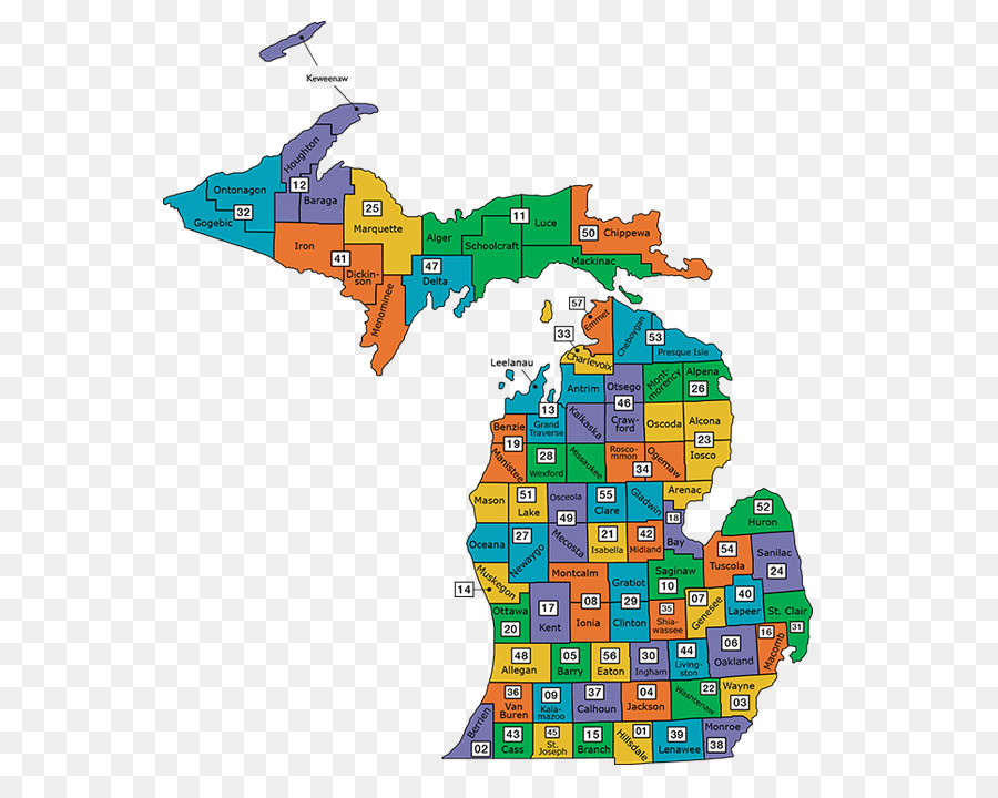 Michigan，Mapa PNG