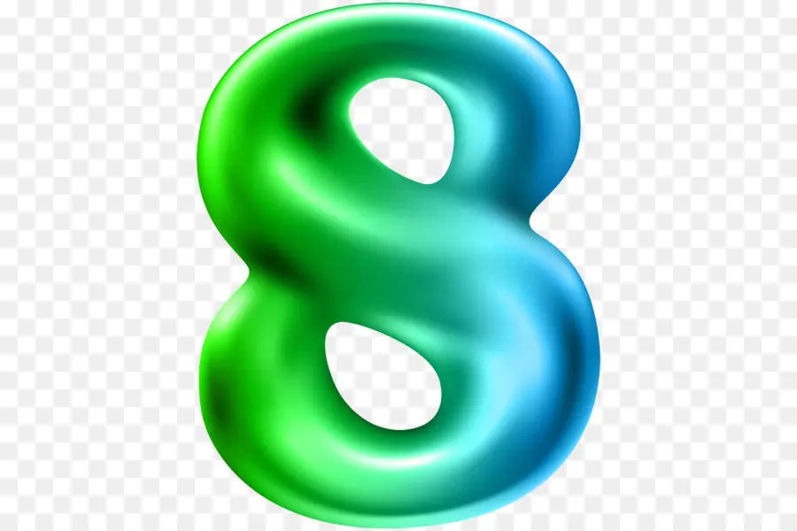 Verde E Azul Número 8，Dígito PNG