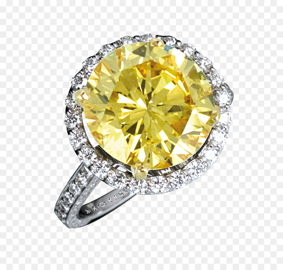 Anel Gema Amarelo，Diamante PNG