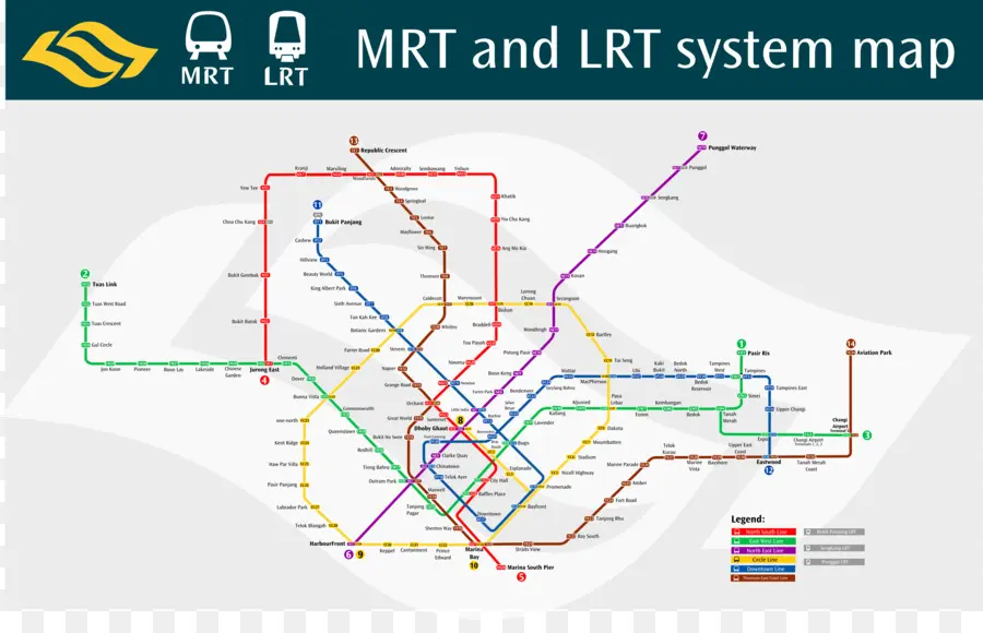 Mapa Do Sistema Mrt E Lrt，Transporte PNG