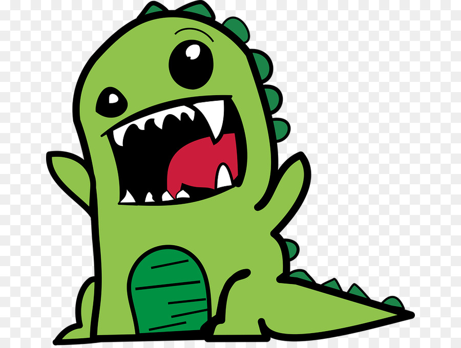 Monstro Verde Dos Desenhos Animados，Bonitinho PNG