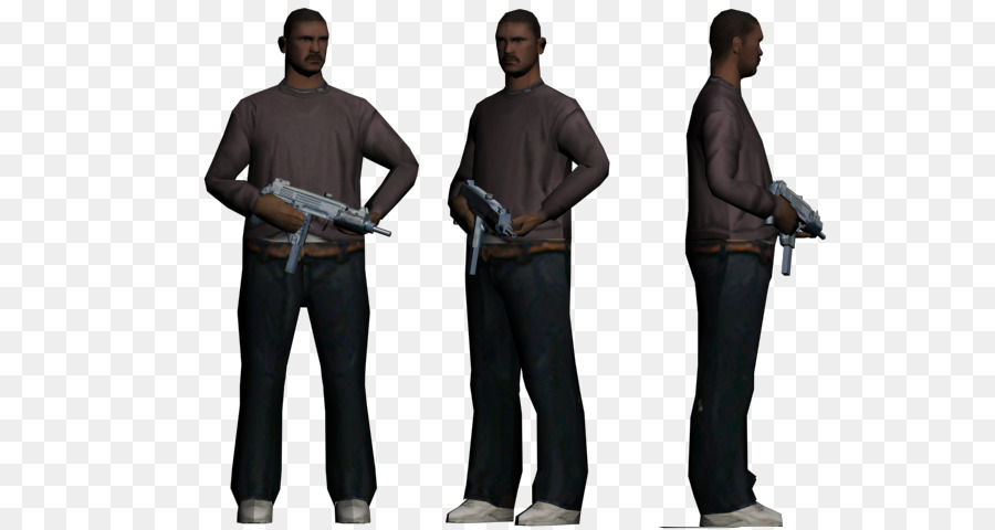 Personagem Com Arma，Modelo 3d PNG