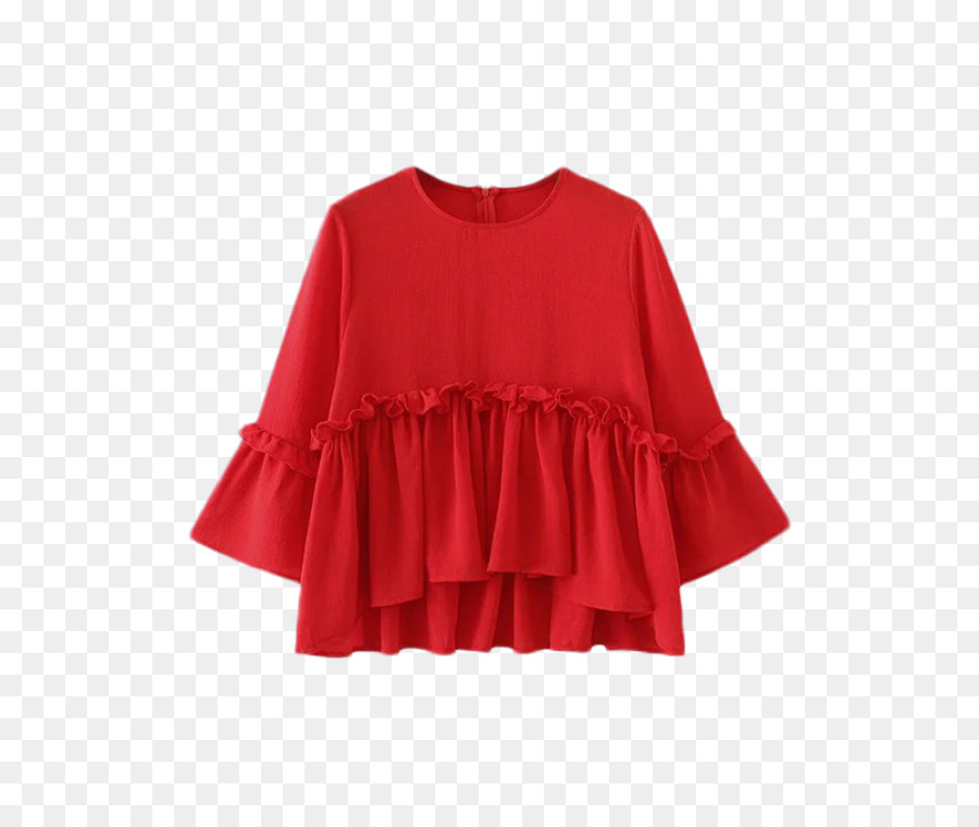 Top Vermelho Com Babados，Babados PNG