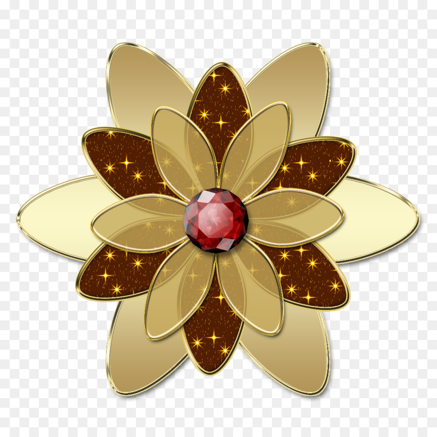 Flor Vermelha，Ouro PNG