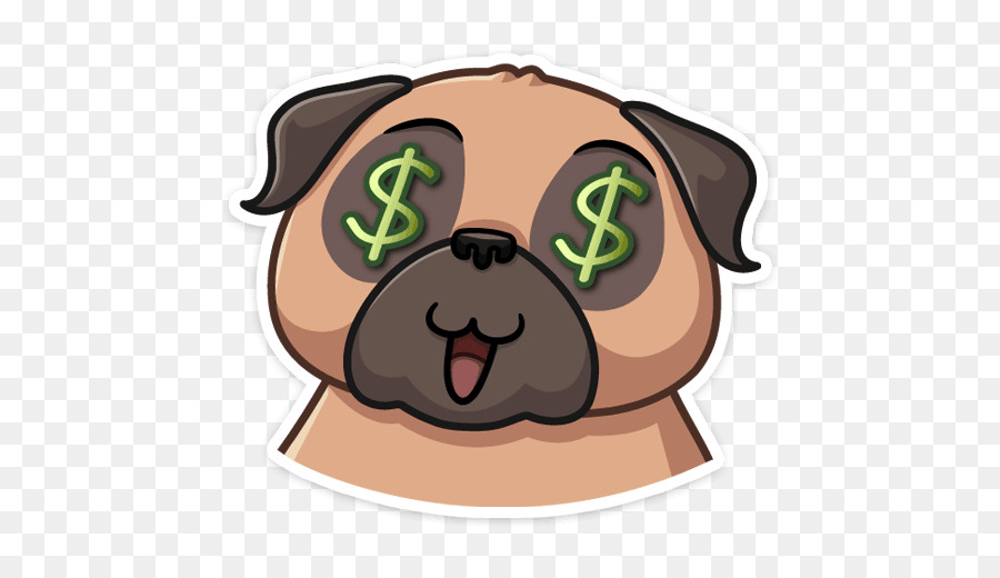 Pug Com Olhos De Dólar，Desenho Animado PNG