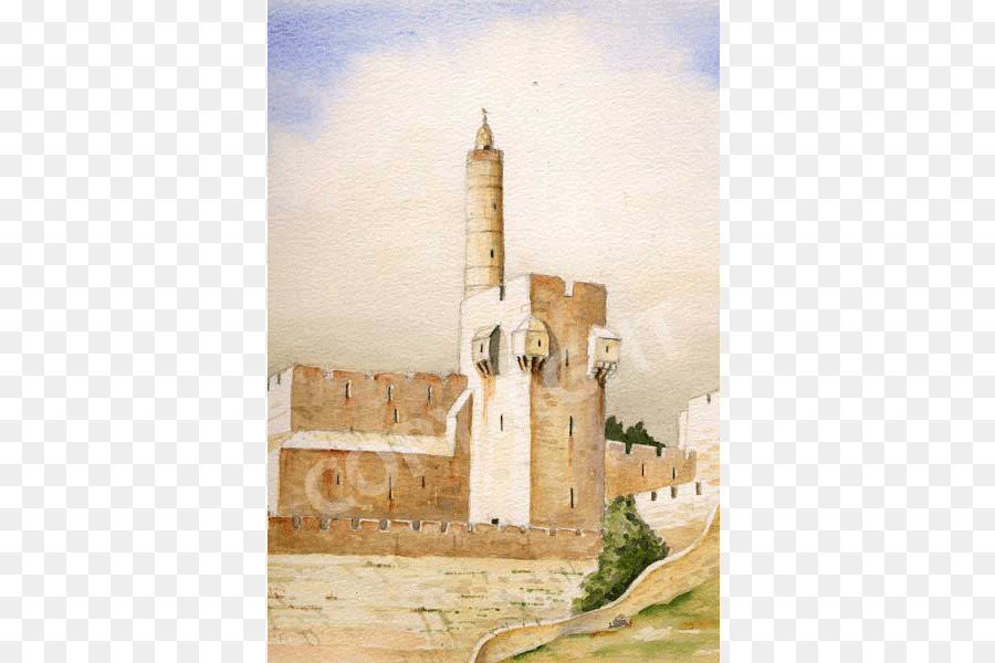 Torre De Davi，Pintura Em Aquarela PNG