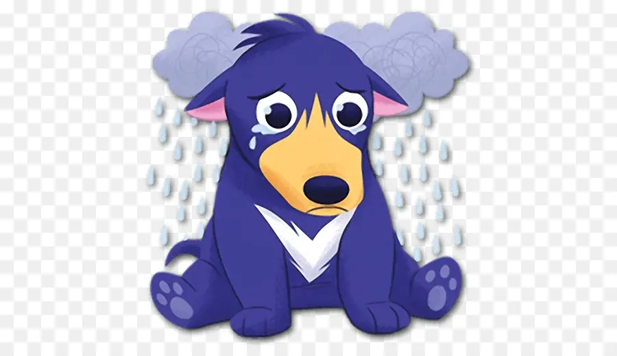 Cão Azul Dos Desenhos Animados，Triste PNG