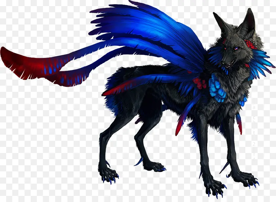 Lobo Fantasia，Azul PNG